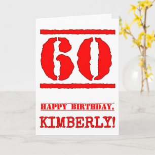 Tarjeta 60 Aniversario: Diversión, estampado de goma roja