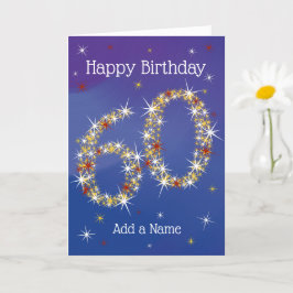 Tarjeta 60 Aniversario - Estrella Números - Azul - Edad 60