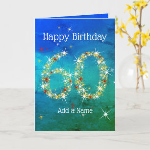 Tarjeta 60 Aniversario - Estrella Números - Verde Azul - E