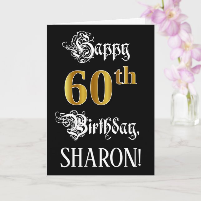 Tarjeta 60 Aniversario — Guión de faltas; Mirada de oro fa (Orquídea)