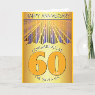 Tarjeta 60 años de aniversario sobrio Paso 12 de Rayo Do