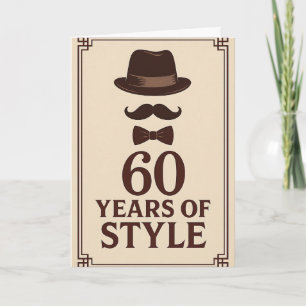 Tarjeta 60 Años de Estilo Caballero 60 Cumpleaños