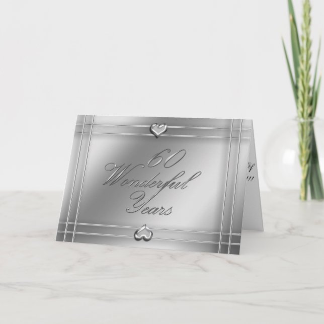 Tarjeta 60 Años Maravillosos (boda aniversario) (Anverso)
