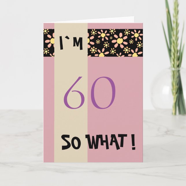 Tarjeta 60 años por su divertida motivación (Anverso)