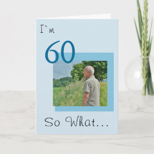 Tarjeta 60 así que qué graciosa foto positiva cumpleaños n