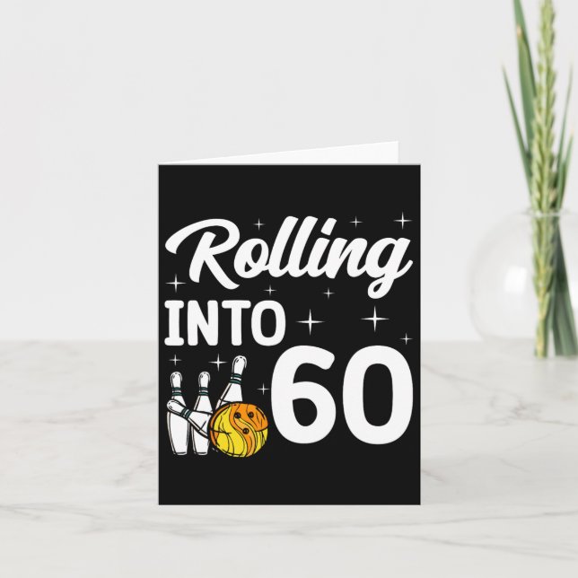 Tarjeta 60 Bowling 60 cumpleaños (Anverso)
