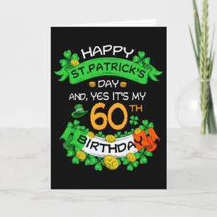 Tarjeta 60 cumpleaños día de San Patricio Abuelo Abuela 60