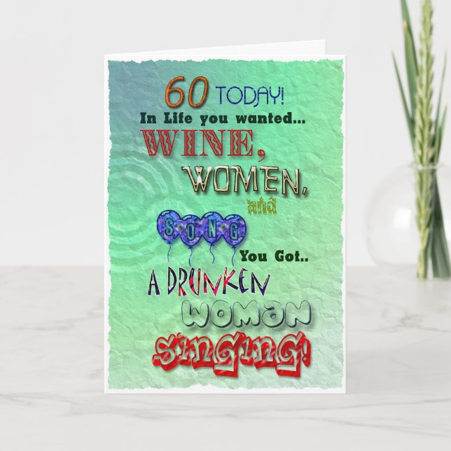 Tarjeta 60° cumpleaños, mujeres vitivinícolas y carta de c (Anverso)
