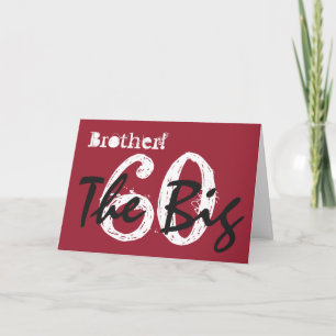 Tarjeta 60 cumpleaños para papá, texto en blanco y negro e