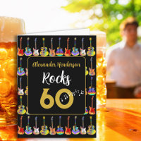 60 cumpleaños Rock y Roll Guitar añadir nombre