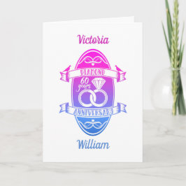Tarjeta 60 diamante tradicional 60º aniversario de bodas