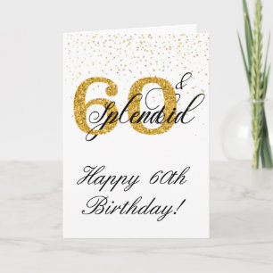 Tarjeta 60 & Espléndido Cumpleaños 60 Sesenta