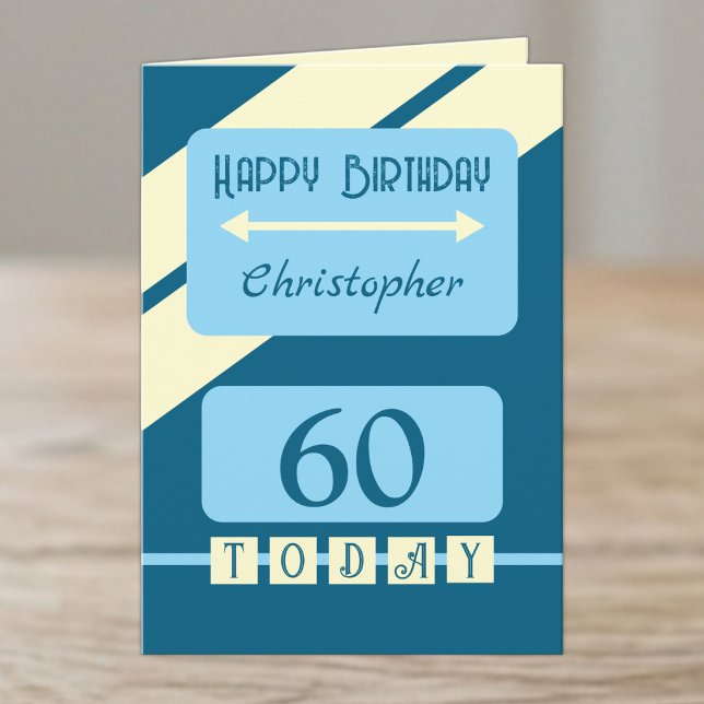 Tarjeta 60 hoy cumpleaños azul (Subido por el creador)