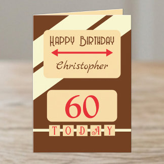 Tarjeta 60 hoy cumpleaños marrón