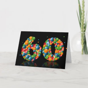 Tarjeta 60.o cumpleaños con los números formados de bolas