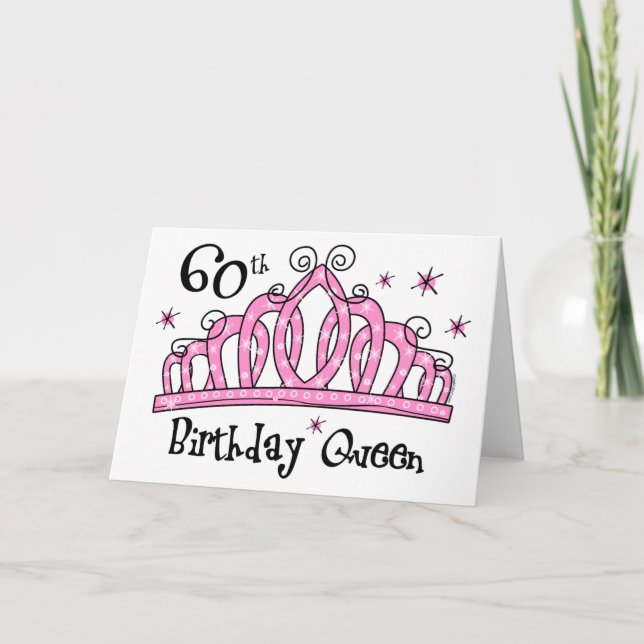 Tarjeta 60.o LT de la reina del cumpleaños de la tiara (Anverso)