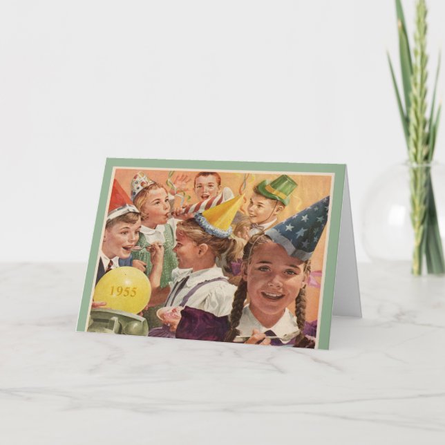 Tarjeta 60.os recuerdos retros 1955 de la niñez de la (Anverso)