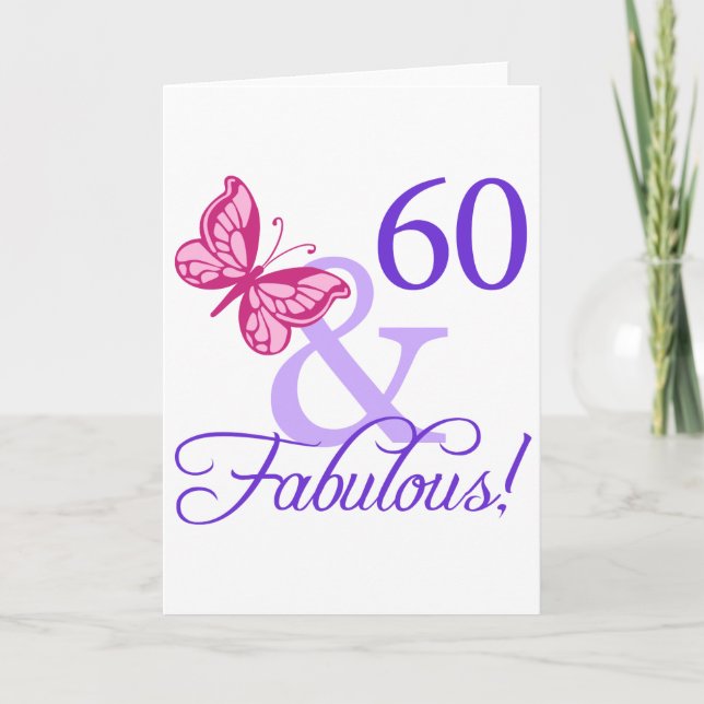 Tarjeta 60 Y Fabuloso Cumpleaños (Anverso)