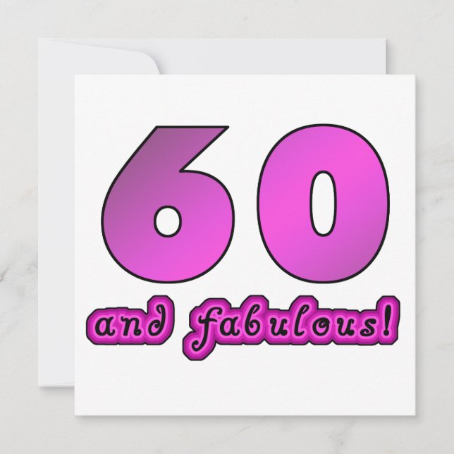 Tarjeta 60 Y Fabuloso Cumpleaños (Anverso)