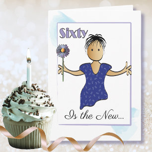 Tarjeta 60 y fabuloso cumpleaños de una Personalizado étni