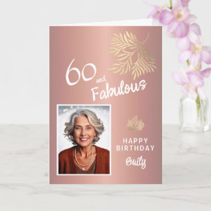 Tarjeta 60 y Fabuloso Follaje Cumpleaños 60 Foto