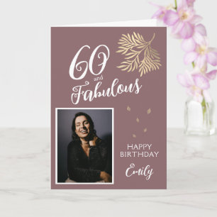 Tarjeta 60 y Fabuloso Follaje Cumpleaños 60 Foto