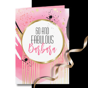 Tarjeta 60 y fabuloso rosa dorado negro cumpleaños 60