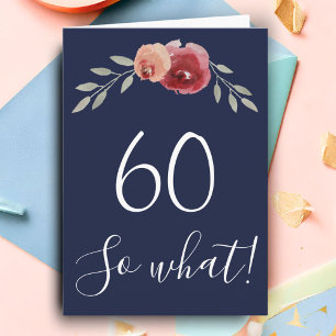 Tarjeta 60 y qué Rosas Acuarela Floral Cumpleaños 60
