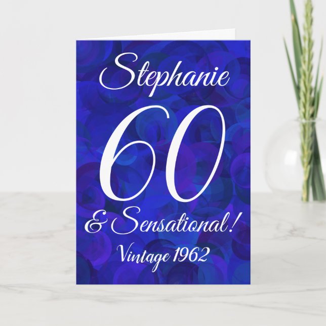 Tarjeta 60 y Sensacional Elegante Azul Real (Anverso)