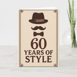 Tarjeta 60 Years of Style Vintage Gentleman 60th