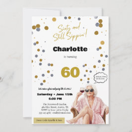Tarjeta 60th Birthday Invitation • Funny Wine Party