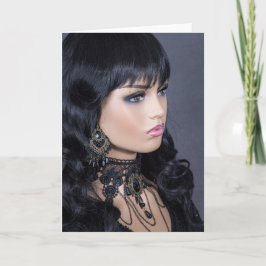 Tarjeta 6102-Pelo negro con aspecto de Punk