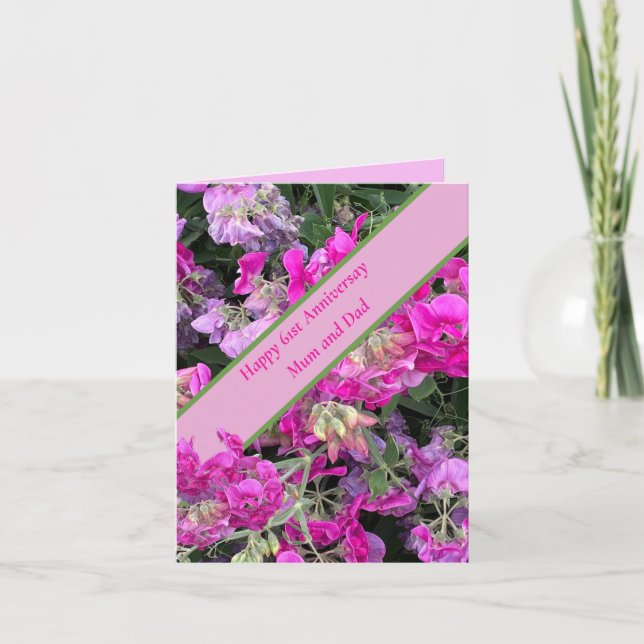 Tarjeta 61.º Aniversario Boda (Anverso)