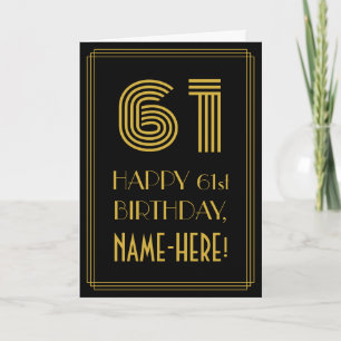 Tarjeta 61 Aniversario: Aspecto inspirado en el Art Deco "