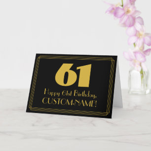 Tarjeta 61 Aniversario: Aspecto inspirado en el Art Deco "