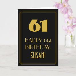 Tarjeta 61 Aniversario - Aspecto inspirado en el Art Deco 