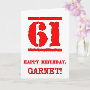 Tarjeta 61 Aniversario: Diversión, estampado de goma roja