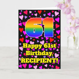 Tarjeta 61 Aniversario: Patrón de corazones amorosos, Arco