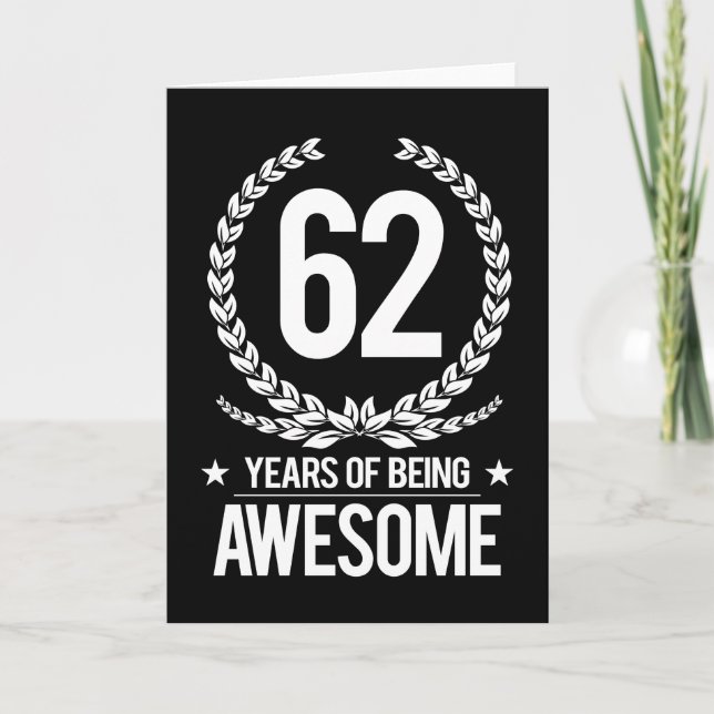 Tarjeta 62º Cumpleaños (62 Años De Ser Increíble) (Anverso)