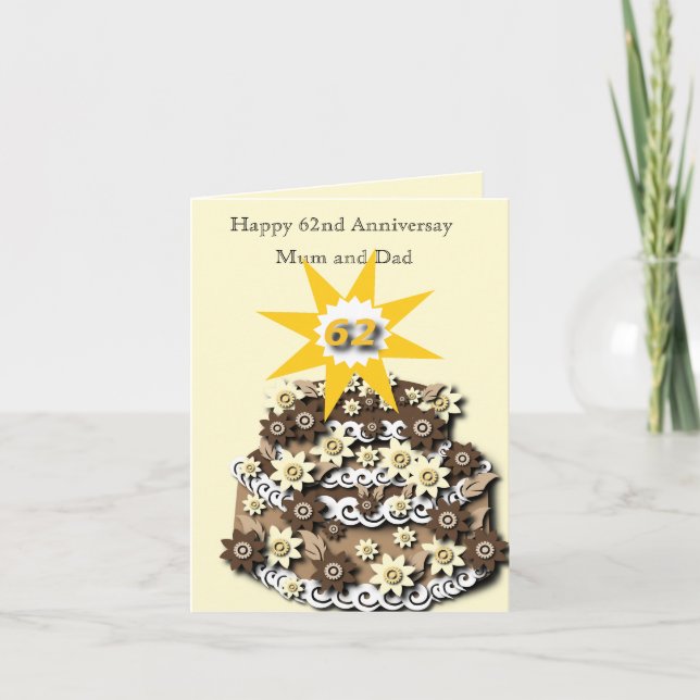 Tarjeta 62.º Aniversario Boda (Anverso)