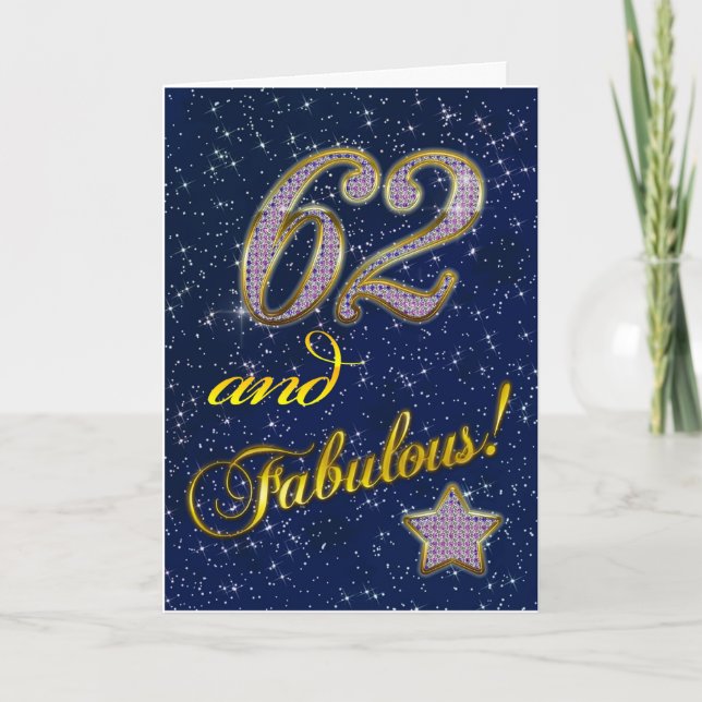 Tarjeta 62° cumpleaños para alguien Fabuloso (Anverso)