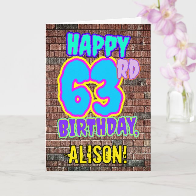 Tarjeta 63 Aniversario - Diversión, graffiti urbano inspir (Orquídea)