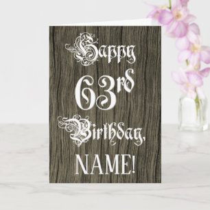 Tarjeta 63 Aniversario: Elegante texto, elegante; aparienc