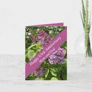Tarjeta 63 Aniversario Lilac Editable
