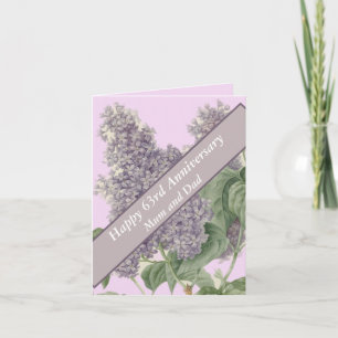 Tarjeta 63 Aniversario Lilac Editable