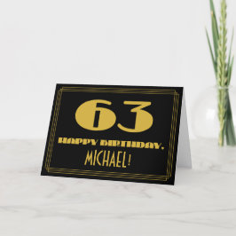 Tarjeta 63 Aniversario: Nombre + Art Deco Inspirado Aspect