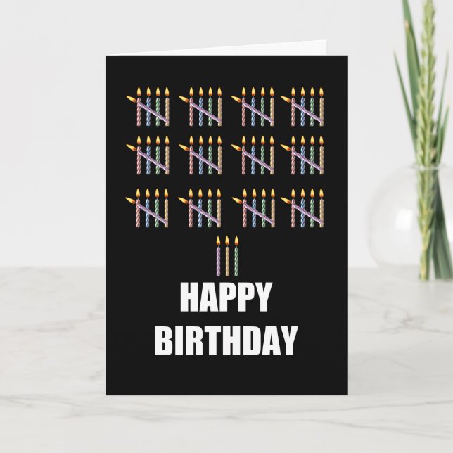 Tarjeta 63° cumpleaños con velas (Anverso)