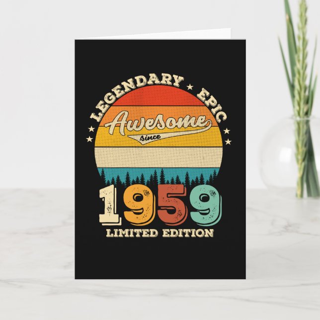 Tarjeta 63 Year Old Awesome Since 1959 63rd Birthday Gift (Anverso)