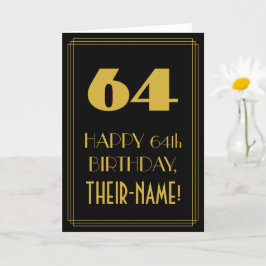 Tarjeta 64º cumpleaños - Aspecto inspirado en el Art Deco 