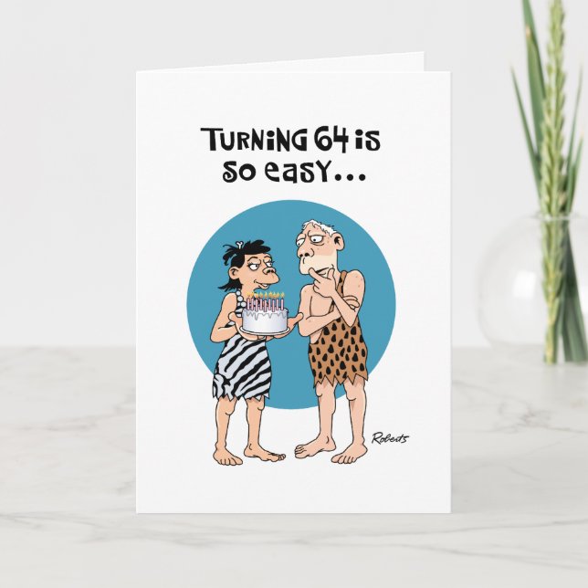 Tarjeta 64.º cumpleaños del humor barato (Anverso)